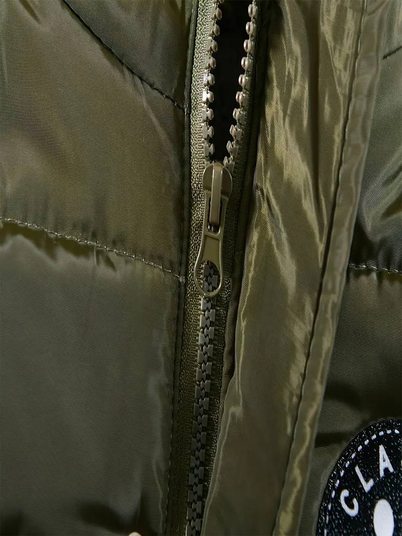 Boys' Casual Hooded Winter Coat - Fleece-Lined Zip-Up Jacket