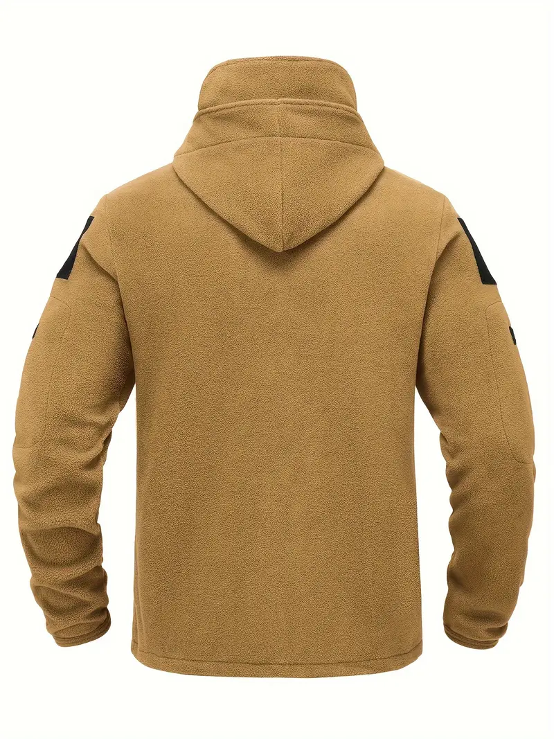 Men's Fleece Jacket - Warm Winter Hooded Zip-Up Sweatshirt with Pockets