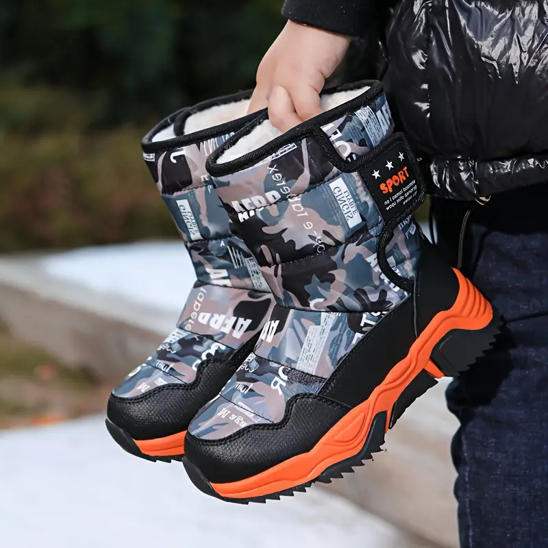 Boys' Winter Snow Boots with Fleece