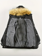 Boys' Casual Hooded Winter Coat - Fleece-Lined Zip-Up Jacket