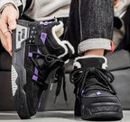 Men's High-Top Winter Snow Boots - Thick Non-Slip Rubber Sole with Warm Lining & Lace-Up Support