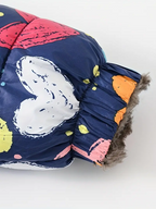 Girls' Reversible Hooded Winter Jacket - Two-in-One Coat with Animal Print