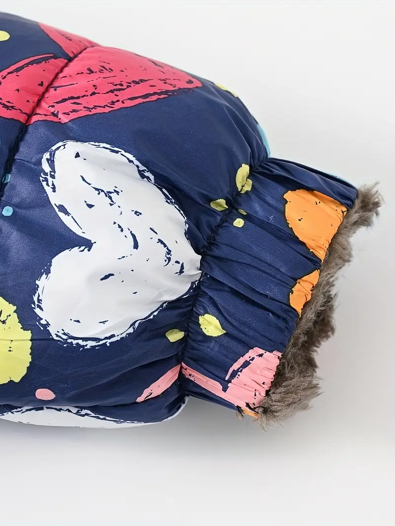 Girls' Reversible Hooded Winter Jacket - Two-in-One Coat with Animal Print