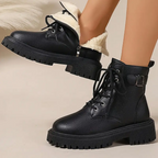 Trendy Women's Winter Boots - Plush Fleece Lined Ankle Boots