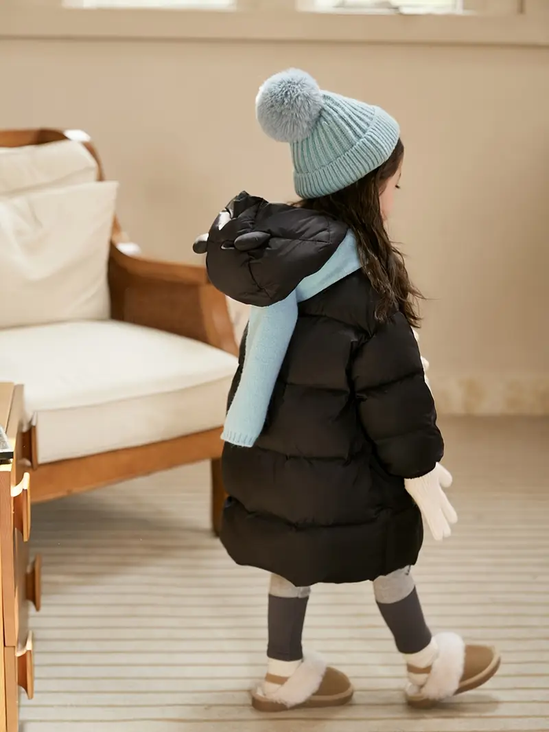 Winter 2025 Thickened Bear Ear Hooded Coat - Cute Winter Jacket