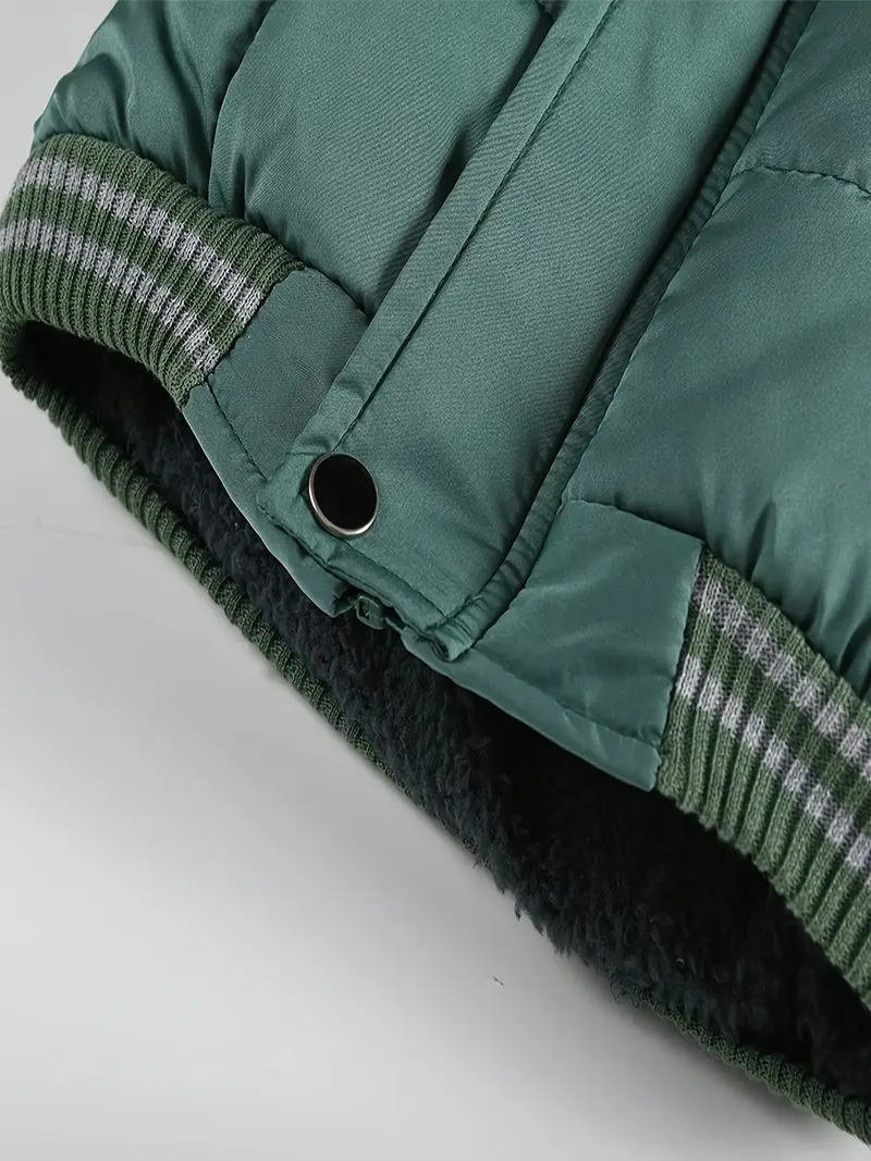 Boys' Casual Hooded Winter Coat - Fleece-Lined Zip-Up Jacket