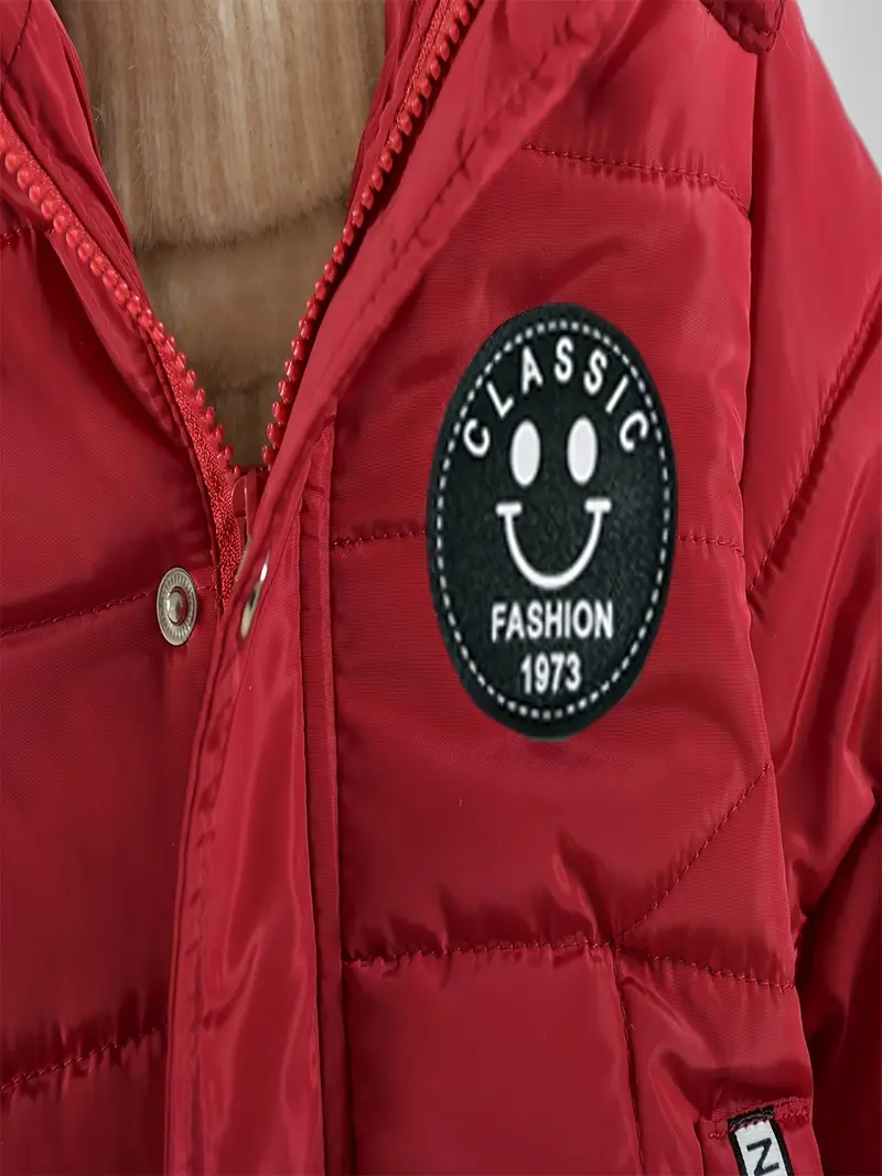 Boys' Casual Hooded Winter Coat - Fleece-Lined Zip-Up Jacket