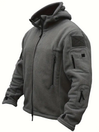 Men's Fleece Jacket - Warm Winter Hooded Zip-Up Sweatshirt with Pockets