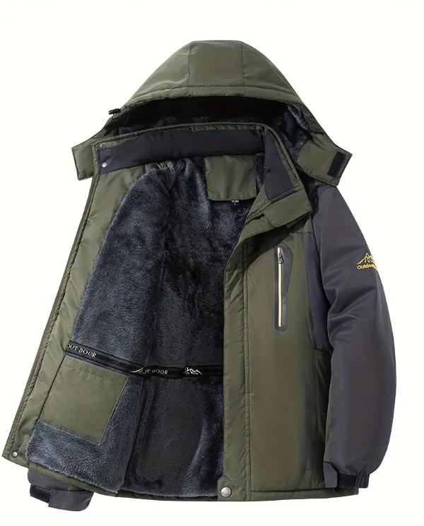 Men's Heavyweight Arctic Jacket - Thermal Insulated Winter Coat with Hooded Windproof Design