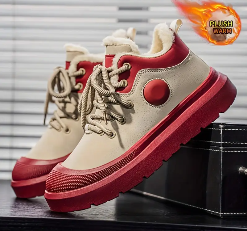 Men's Winter Snow Boots - Heavy-Duty PU Upper & PVC Sole with Warm Thermal Lining