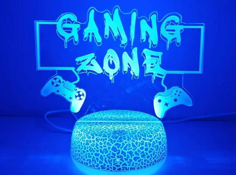 Modern Gaming Desk Lamp with Cracked Base