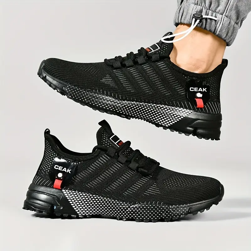 Men's Breathable Mesh Sneakers - Lightweight Low-Top Training Shoes
