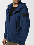 Men's Fleece Jacket - Warm Winter Hooded Zip-Up Sweatshirt with Pockets