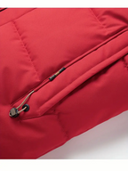 Men's Heavy-Duty Winter Jacket - Hooded Coat with Zippered Front in Beige/Brown Two-Tone