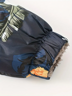 Girls' Reversible Hooded Winter Jacket - Two-in-One Coat with Animal Print