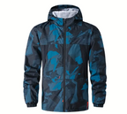 Men's Heavyweight Windproof Jacket - Thermal Insulated Hooded Coat with Camouflage Design