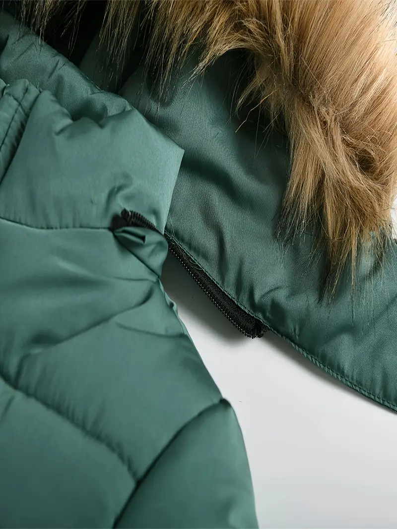 Boys' Casual Hooded Winter Coat - Fleece-Lined Zip-Up Jacket