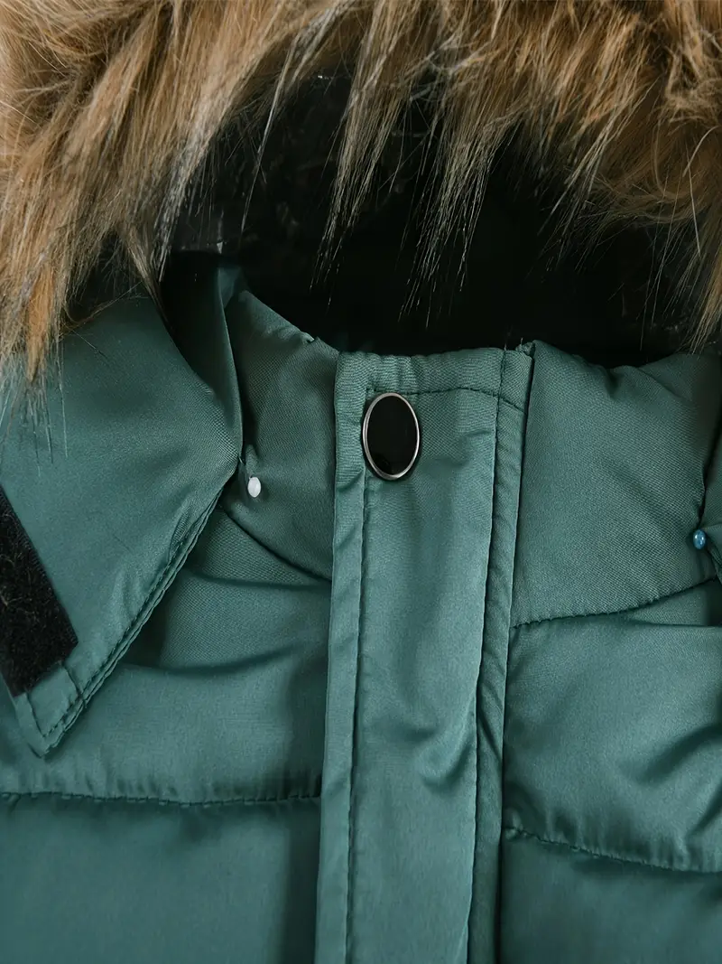 Boys' Casual Hooded Winter Coat - Fleece-Lined Zip-Up Jacket