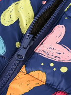 Girls' Reversible Hooded Winter Jacket - Two-in-One Coat with Animal Print