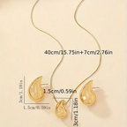 Elegant Resin Teardrop Earrings and Necklace Set