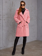 Women's Long Faux Fur Coat with Button Details - Soft & Fluffy
