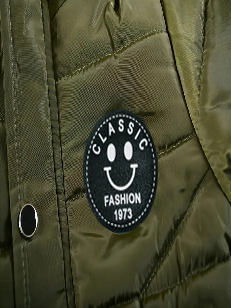 Boys' Casual Hooded Winter Coat - Fleece-Lined Zip-Up Jacket