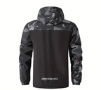 Men's Heavyweight Windproof Jacket - Thermal Insulated Hooded Coat with Camouflage Design