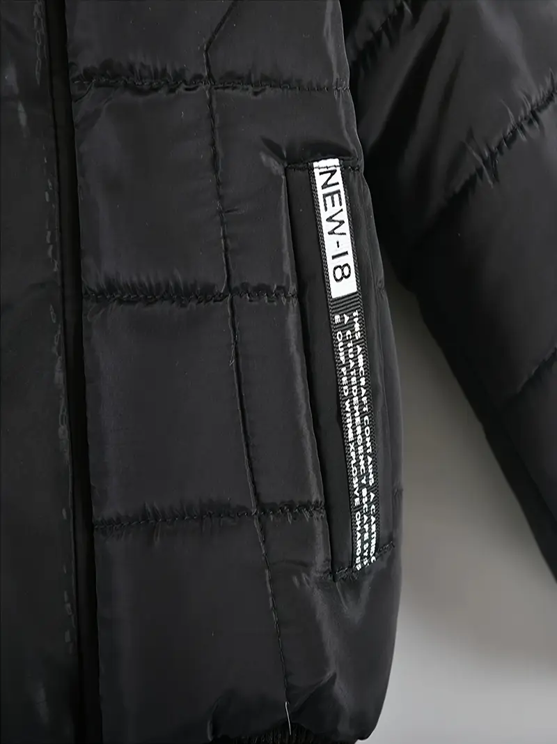 Boys' Casual Hooded Winter Coat - Fleece-Lined Zip-Up Jacket