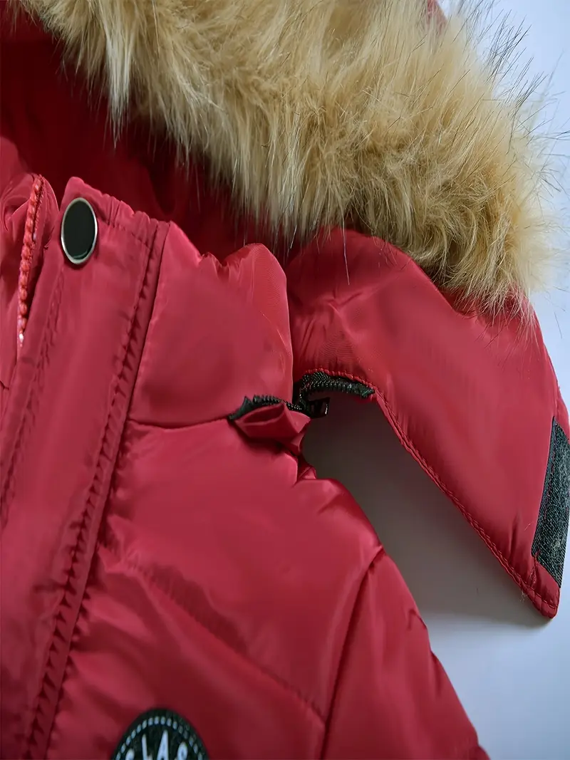 Boys' Casual Hooded Winter Coat - Fleece-Lined Zip-Up Jacket