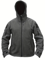 Men's Fleece Jacket - Warm Winter Hooded Zip-Up Sweatshirt with Pockets