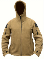 Men's Fleece Jacket - Warm Winter Hooded Zip-Up Sweatshirt with Pockets