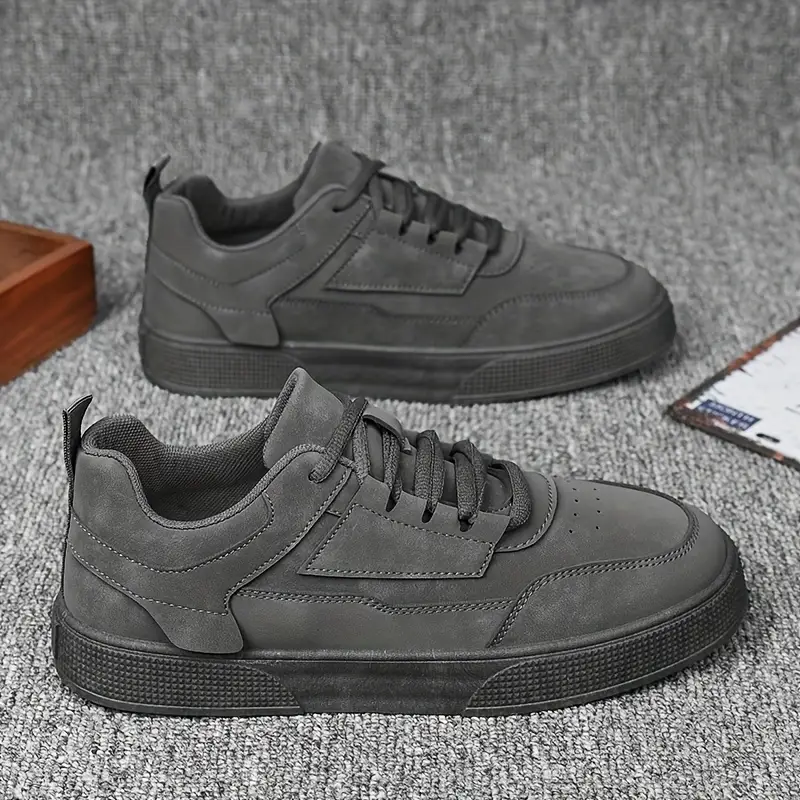 Men's Low-Top Sneakers - Cushioned PVC Sole with Minimalist Design