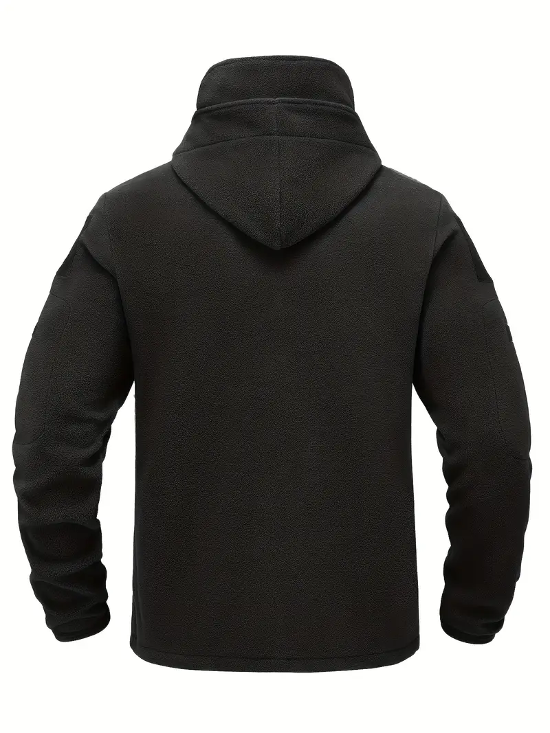 Men's Fleece Jacket - Warm Winter Hooded Zip-Up Sweatshirt with Pockets