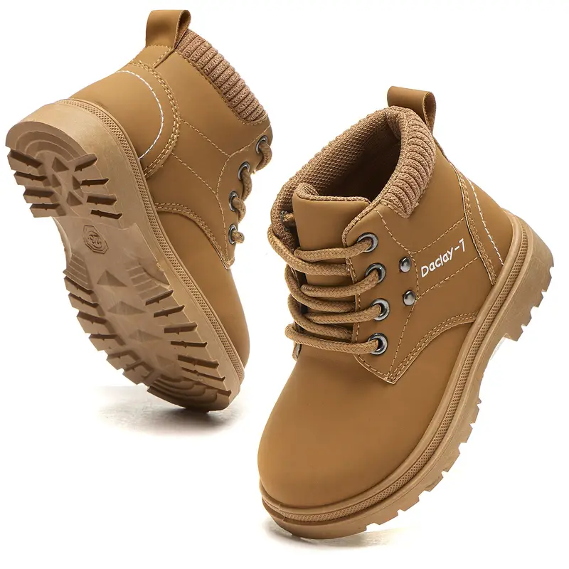 DACLAY Youngsters' High-Top Outdoor Boots - Retro Style with Zipper & Tassel Detail