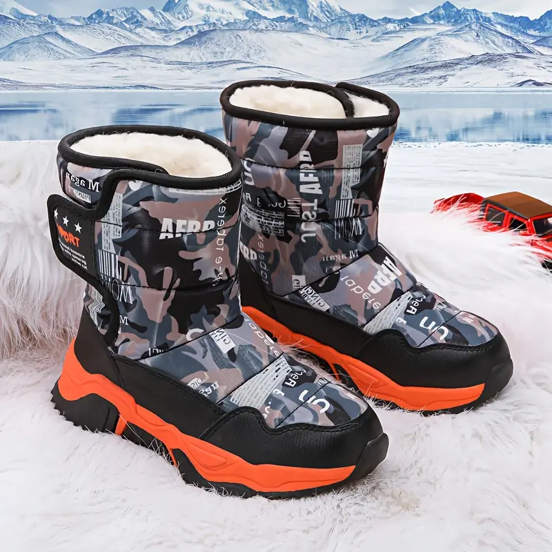 Boys' Winter Snow Boots with Fleece