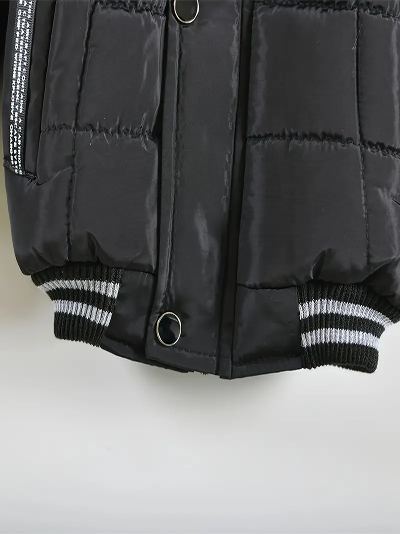 Boys' Casual Hooded Winter Coat - Fleece-Lined Zip-Up Jacket