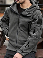 Men's Fleece Jacket - Warm Winter Hooded Zip-Up Sweatshirt with Pockets