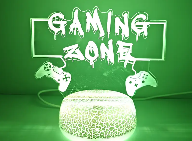 Modern Gaming Desk Lamp with Cracked Base