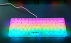 61-Key Fully Transparent Wired Gaming Keyboard with RGB Backlight - Ultra-Compact 60% Mini Keyboard