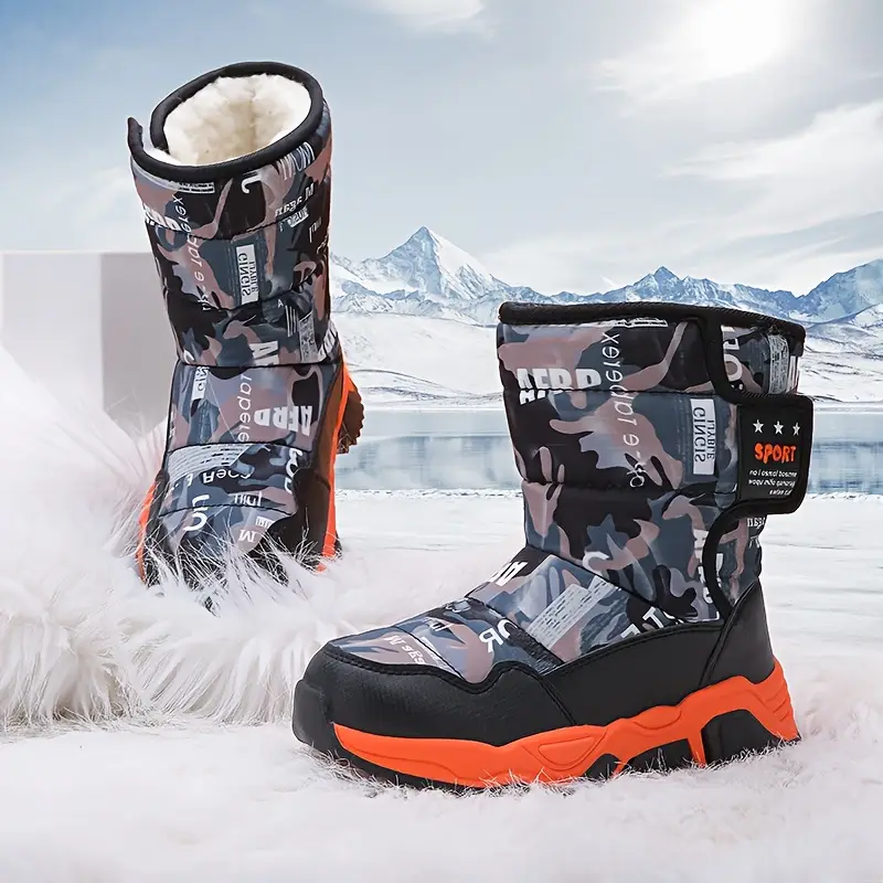 Boys' Winter Snow Boots with Fleece