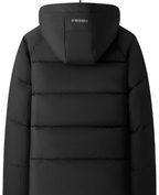 Men's Heavy-Duty Winter Jacket - Hooded Coat with Zippered Front in Beige/Brown Two-Tone