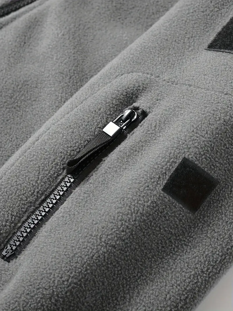 Men's Fleece Jacket - Warm Winter Hooded Zip-Up Sweatshirt with Pockets