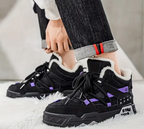 Men's High-Top Winter Snow Boots - Thick Non-Slip Rubber Sole with Warm Lining & Lace-Up Support