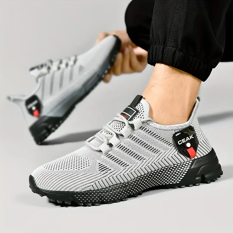 Men's Breathable Mesh Sneakers - Lightweight Low-Top Training Shoes