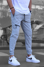 Men's Zipper Overalls Retro Casual Jogger Pants