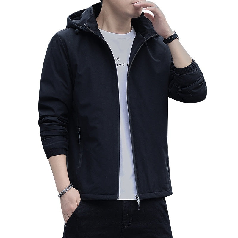 Fashion Casual Hooded Fleece-lined Thick Coat For Men
