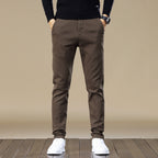 Men's Fleece-lined Slim Fit Tapered Casual Pants
