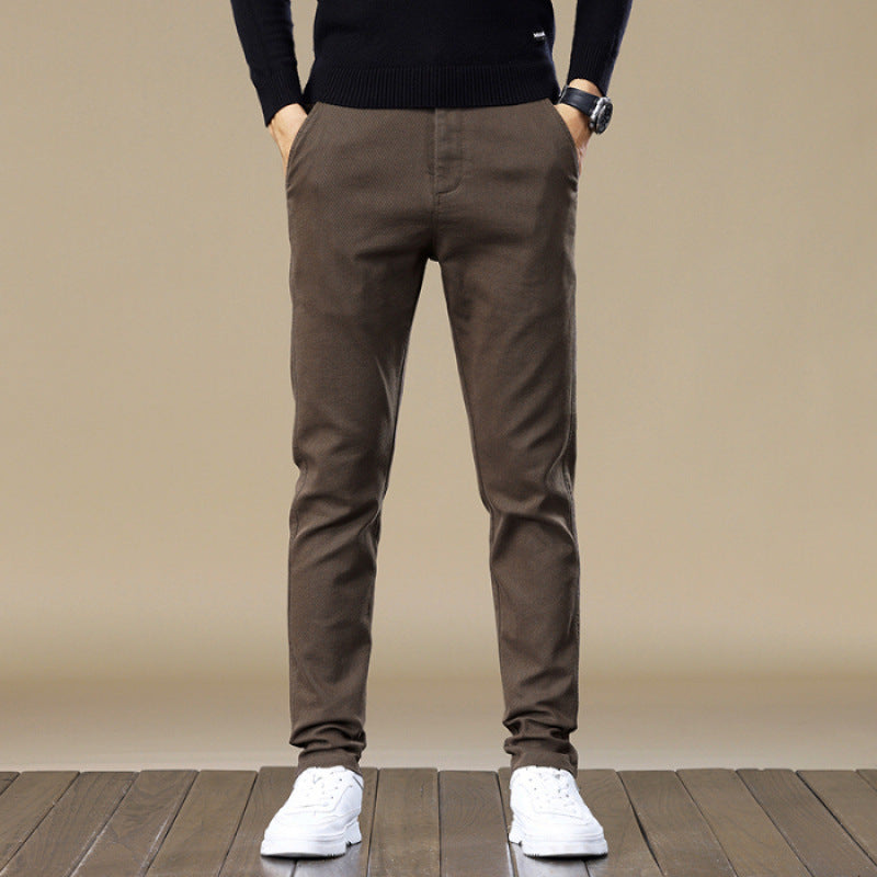 Men's Fleece-lined Slim Fit Tapered Casual Pants