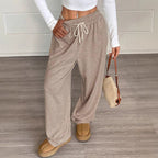 Solid Color Women's Clothes Casual Pants Loose Commuter Trousers