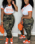 Fashion Camouflage All-match Ankle-tied Overalls